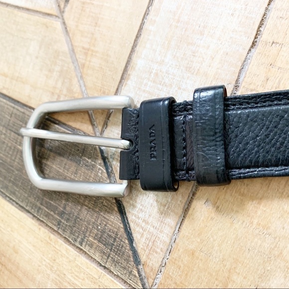 Prada Mens Black Leather Belt - Picture 7 of 7